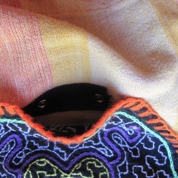 New Handcrafted Fringe Striped Long Shorts Sz S/M Boho Tribal Festival Hippie - Picture 4 of 9